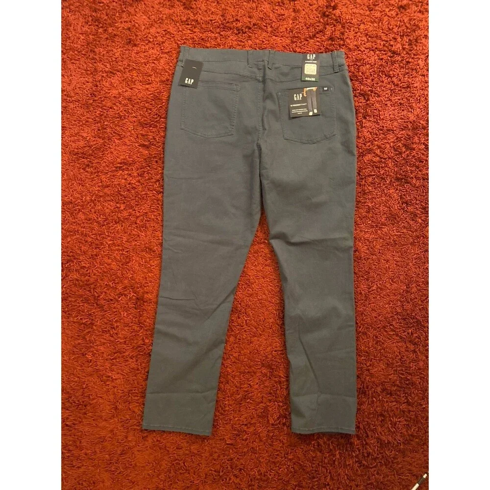 GAP 5 Pockets Utility Pants Men’s 40X32 Stretch Twill Slim Gray Trousers
